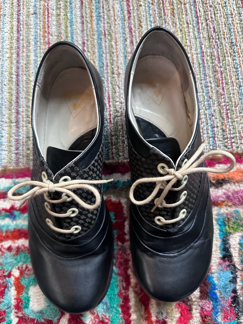 Fluevog VINTAGE EXCELLENT Hopes Promise black leather lace-up shoe -10 (fit 9.5) - Picture 8 of 16